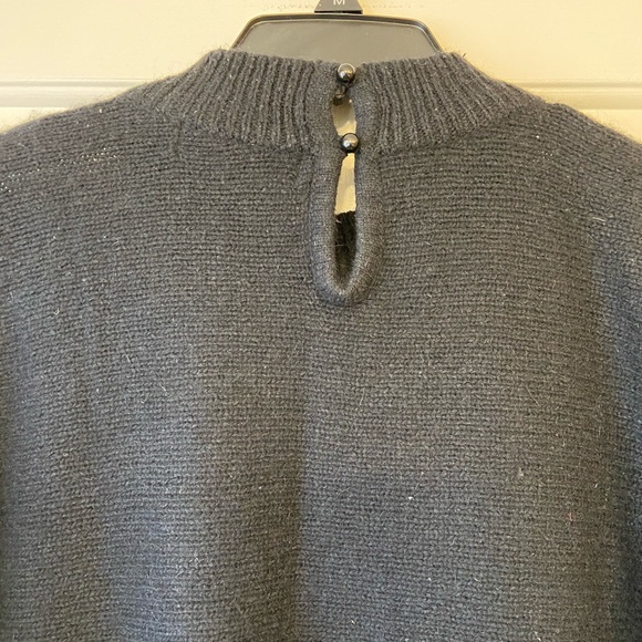 Vintage Work In Progress Black Silk Angora Blend Sequined Sweater Sz Large - Picture 10 of 11